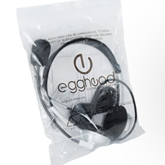 Stereo Headset with Boom Microphone Egghead Adjustable 8 ft cord PC Gaming Phone - Picture 4 of 7